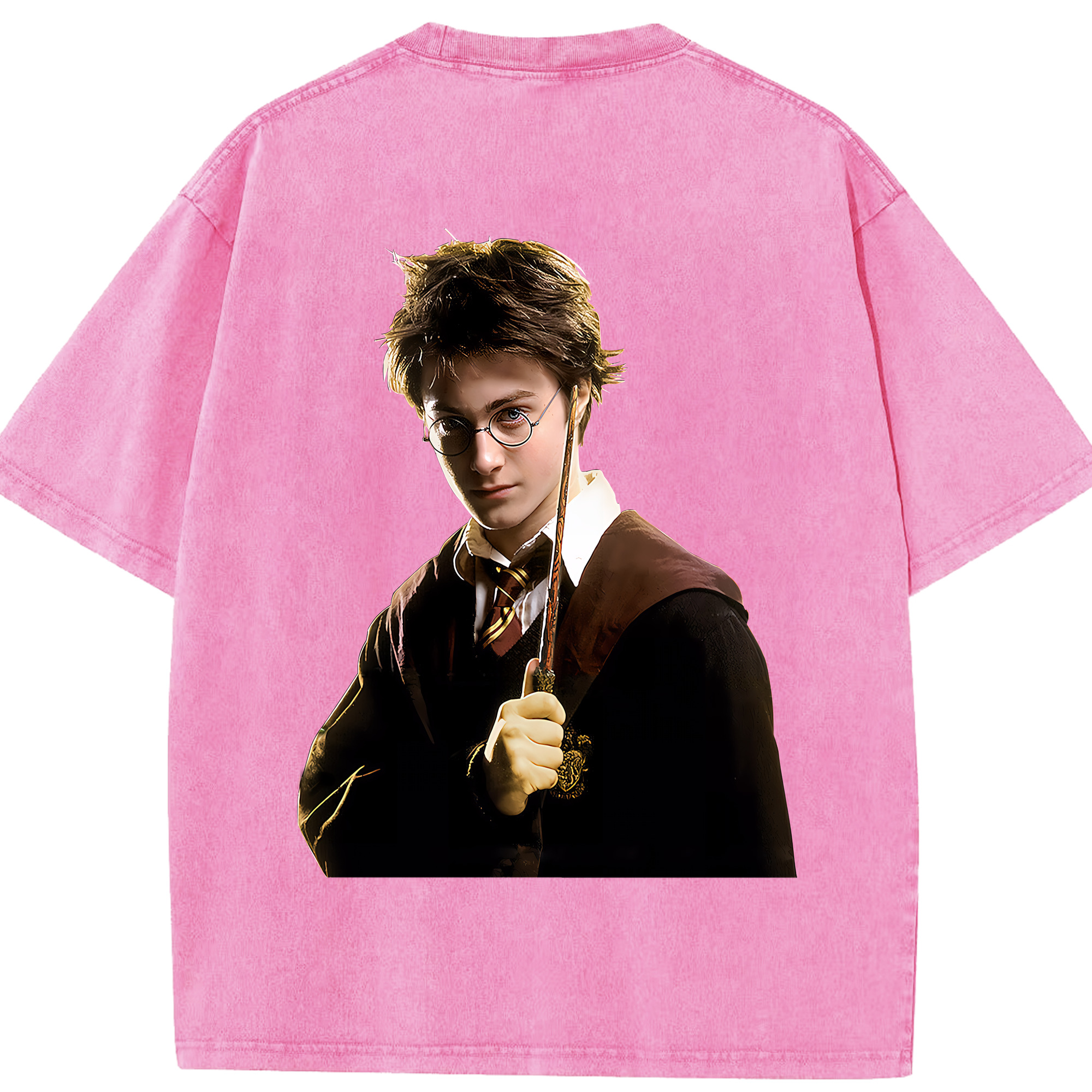 （画像用） Harry Potter ハリー・ポッターシリーズ 綿100% ヴィンテージ風 半袖Tシャツ（背面プリント）